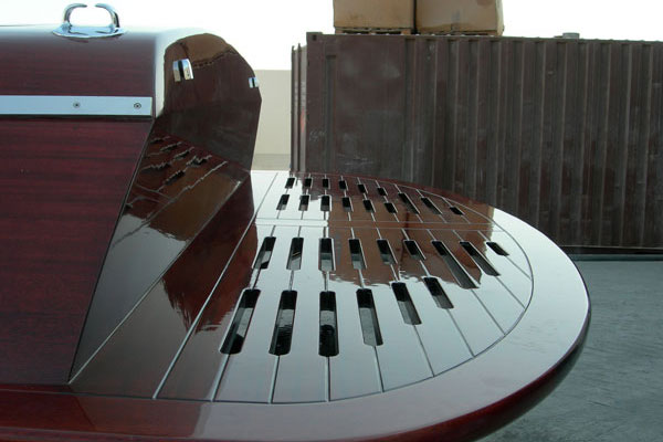 Classic 8.5m runabout aft deck and engine hatch