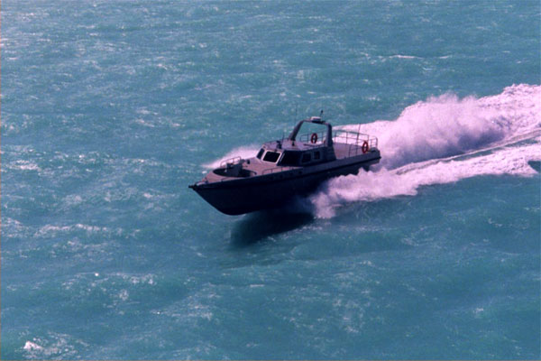 18m patrol boat underway